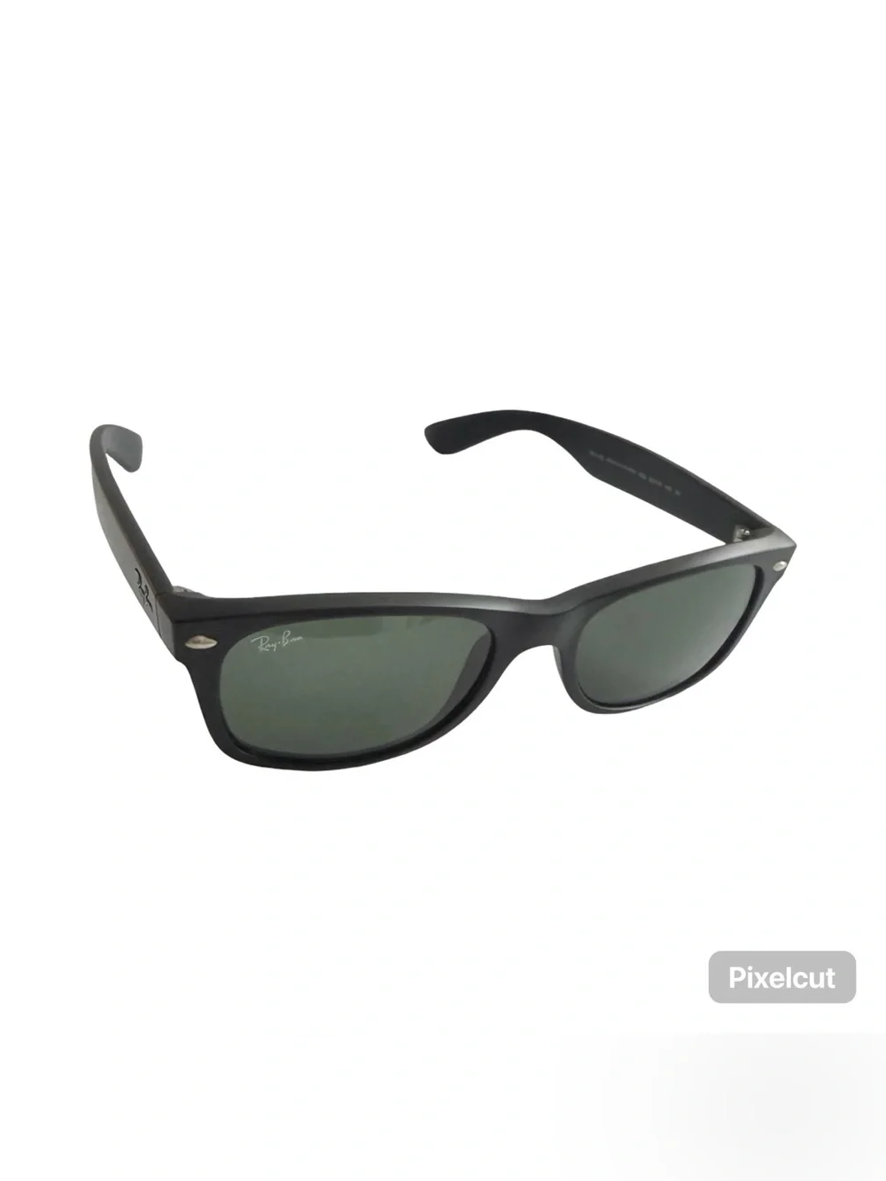 Ray-Ban Black Frame Sunglasses with Green Lenses